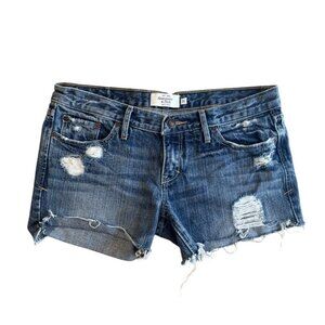 Abercrombie & Fitch Distressed Jean Shorts Size 2 Long – Frayed Cutoffs